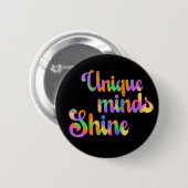 Unique Minds straalt typografie Neurodiversiteit u Ronde Button 5,7 Cm (Voorkant /achterkant)