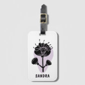 Unique Modern Artistic Personalized Floral  Bagagelabel (Voorkant (verticaal))