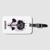 Unique Modern Artistic Personalized Floral  Bagagelabel (Voorkant (horizontaal))