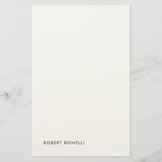 Unique Modern Black White Your Name Minimalist Briefpapier (Voorkant)