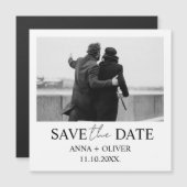 Unique Modern One Photo Script Schattige Sla de da Magnetische Uitnodiging (Voorkant / Achterkant)