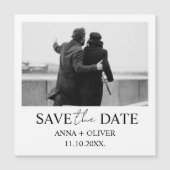 Unique Modern One Photo Script Schattige Sla de da Magnetische Uitnodiging (Voorkant)