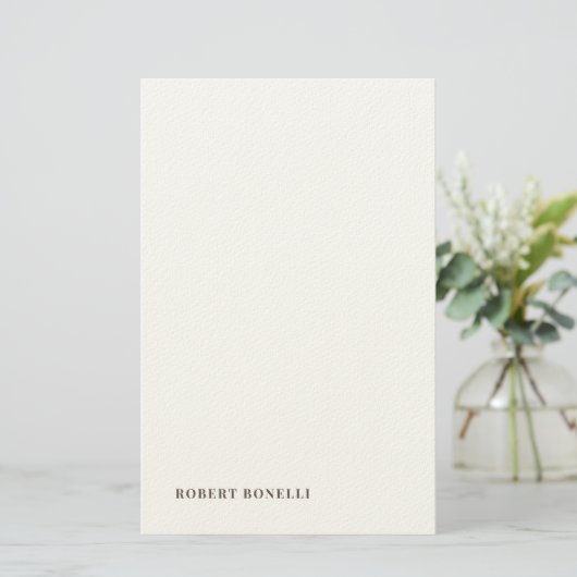 Unique Modern Plain Your Name Minimalist Briefpapier (Staand voorkant)