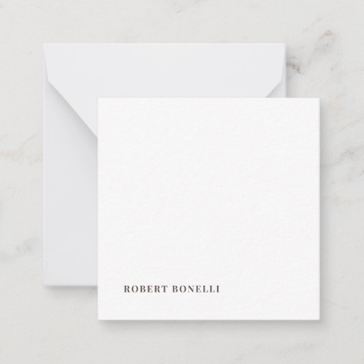 Unique Modern Plain Your Name Minimalist Notitiekaartje (Voorkant)