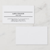 Unique moderne, simple Carte de visite blanc (Devant / Derrière)