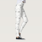 Unique Motif à visage drôle Leggings blancs (Droite)