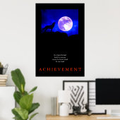 Unique Motivation Réussite Loup Poster Imprimer (Bureau à domicile)
