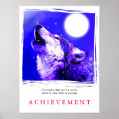 Unique Motivational Howling Wolf Poster Print (Devant)