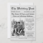 Unique Newspaper Wedding Invitation Details Photo (Devant)