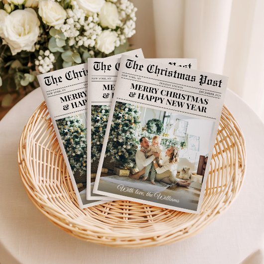 Unique Newspaper What A Year Photo Christmas Feestdagenkaart
