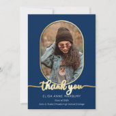 Unique Oblong 2 Photo Collage Merci de graduation (Devant)