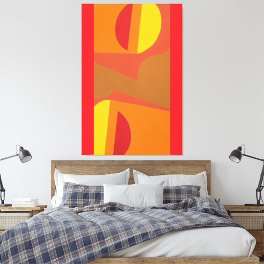 Unique Orange Abstract Pattern Art Print (Insitu (Slaapkamer))