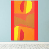 Unique Orange Abstract Pattern Art Print (Insitu (Houten vloer))