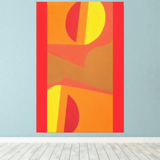 Unique Orange Abstract Pattern Art Print (Insitu (Houten vloer))