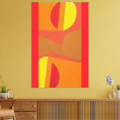 Unique Orange Abstract Pattern Art Print (Insitu (Woonkamer))