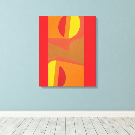 Unique Orange Abstract Pattern Art Print (Insitu (Houten vloer))