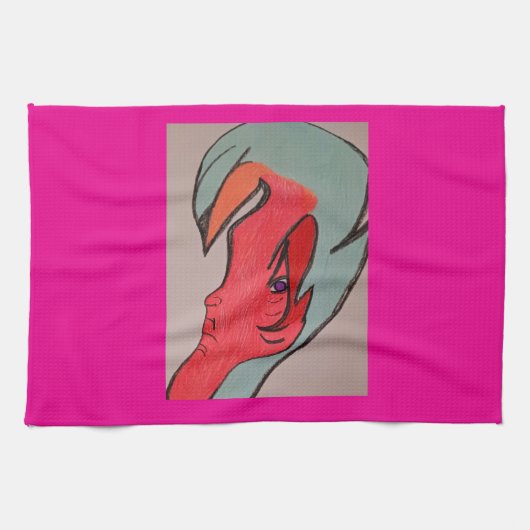 Unique Original Character Art Kitchen Towel Theedoek (Horizontaal)