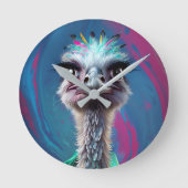 Unique Ostrich design Ronde Klok (Voorkant)