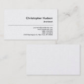 Unique Pearl Simple Plain Architect Carte de visit (Devant / Derrière)