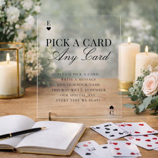 Unique Pick A Card Any Card Wedding Guestbook