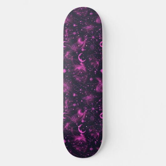 Unique Pink Astrology Design Skateboard (Recto)