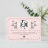 Unique Pink Border Hearts Logo Merci client (Debout devant)