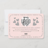 Unique Pink Border Hearts Logo Merci client (Devant)