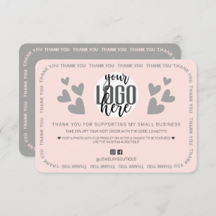 Unique Pink Border Hearts Logo Merci client