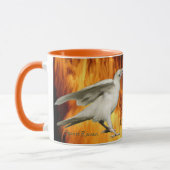 Unique Rare White Raven Photo & Flames Mug (Gauche)
