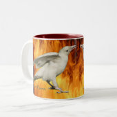 Unique Rare White Raven Photo & Flames Mug (Devant gauche)