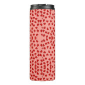 unique Red hearts on pink and pattern Custom Thermosbeker (Achterkant)
