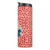 unique Red hearts on pink and pattern Custom Thermosbeker (Geroteerd rechts)