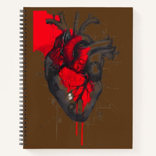 Unique Red Splatter Human Heart Notebook Notitieboek (Voorkant)