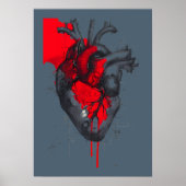 Unique Red Splatter Human Heart Poster Art (Devant)