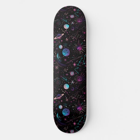 Unique Retro 80s Astrology Design Skateboard (Recto)
