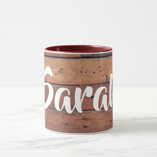 Unique Rustique Grange Monogramme Nom Café Mug (Centre)