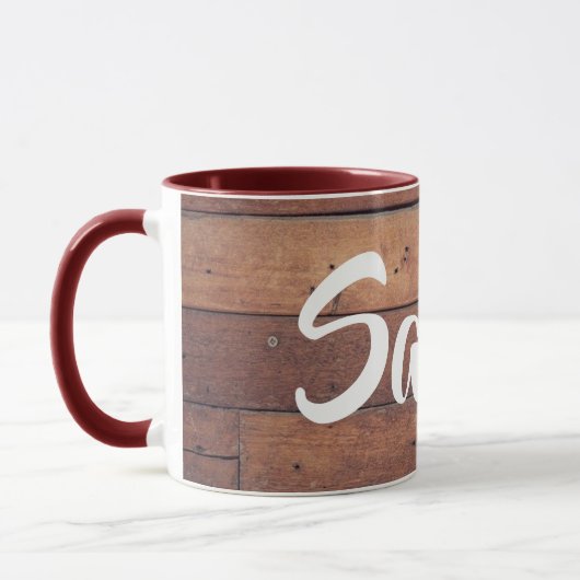 Unique Rustique Grange Monogramme Nom Café Mug (Gauche)