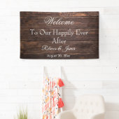 Unique Rustique Happy Jamais Après Bannière Mariag (En situation)