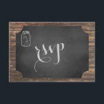 Unique Rustique Mason Jar Mariage RSVP<br><div class="desc">Unique Rustique Mason Jar Chalkboard design avec un bocal de maçon avec script de Mariage Celebration, un grand tag de tableau pour toutes les infos, sur un arrière - plan en bois. Ce design est un bon choix pour un mariage de grange, un mariage rustique, un mariage de ferme ou...</div>