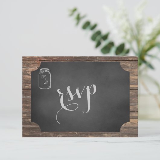 Unique Rustique Mason Jar Mariage RSVP (Debout devant)
