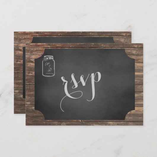 Unique Rustique Mason Jar Mariage RSVP (Devant / Derrière)