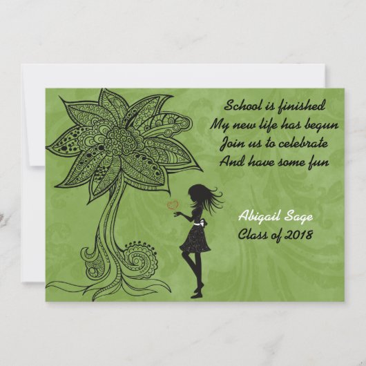 Unique Silhouette Flower Invitation (Devant)