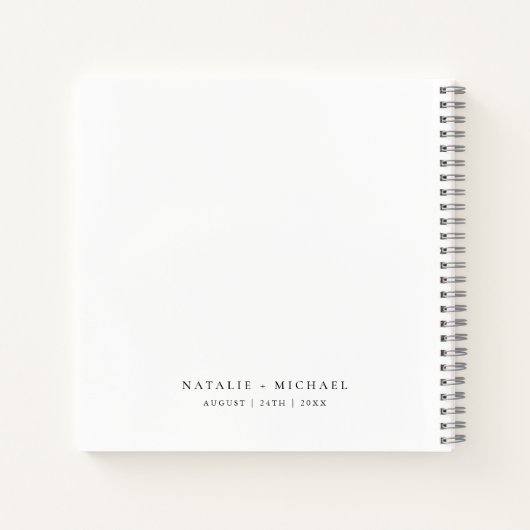 Unique Simple Minimal Élégant Mariage Livre d'invi (Dos)
