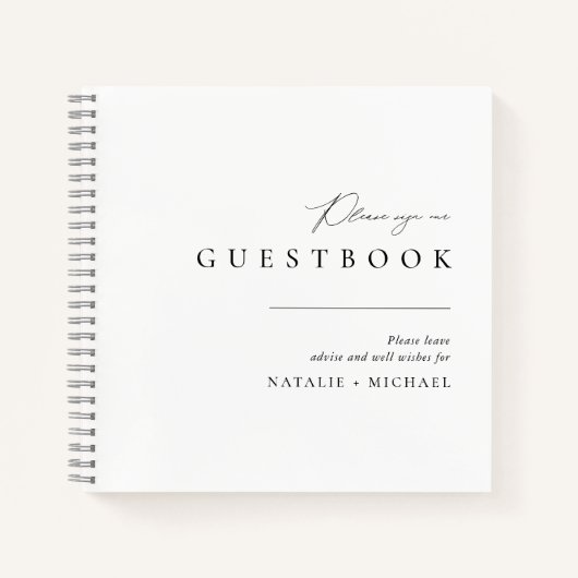 Unique Simple Minimal Élégant Mariage Livre d'invi (Devant)