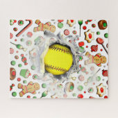 Unique Softball Holiday Gift Puzzle (Horizontal)