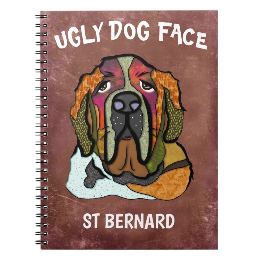 Unique St Bernard laide Carnet visage chien (Devant)