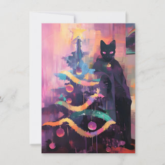 Unique Strange Christmas Cards with Cats Feestdagenkaart
