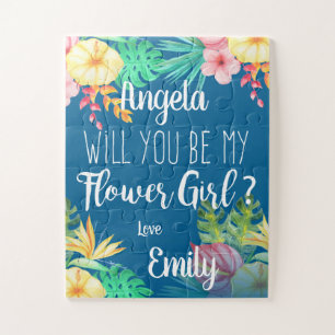 Unique Stylish Floral word jij mijn Bloemenmeisje Legpuzzel