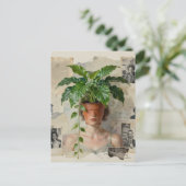 Unique Surreal Flower Pot Woman Briefkaart (Staand voorkant)