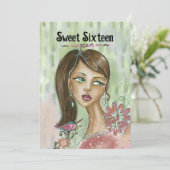 Unique Sweet 16 Invitation - Whimsica Flower Girl (Debout devant)